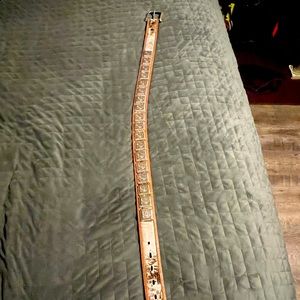 3D cowhide silver belt